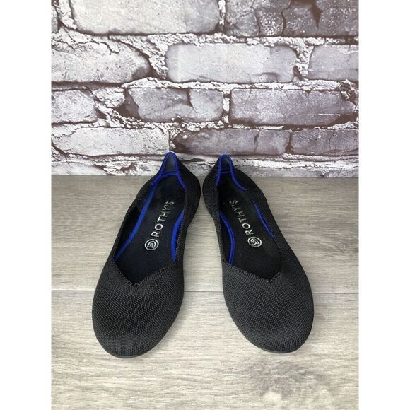 Rothys The Flat Black Knit Fabric Round Toe Ballet Flats Women’s Sz 8.5M US/39EU - Picture 13 of 16